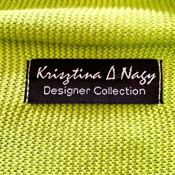Krisztina Nagy Cdn Designer Sz M Knit Green Black Piping Vent Cuffs Wood Toggle - Picture 3 of 16